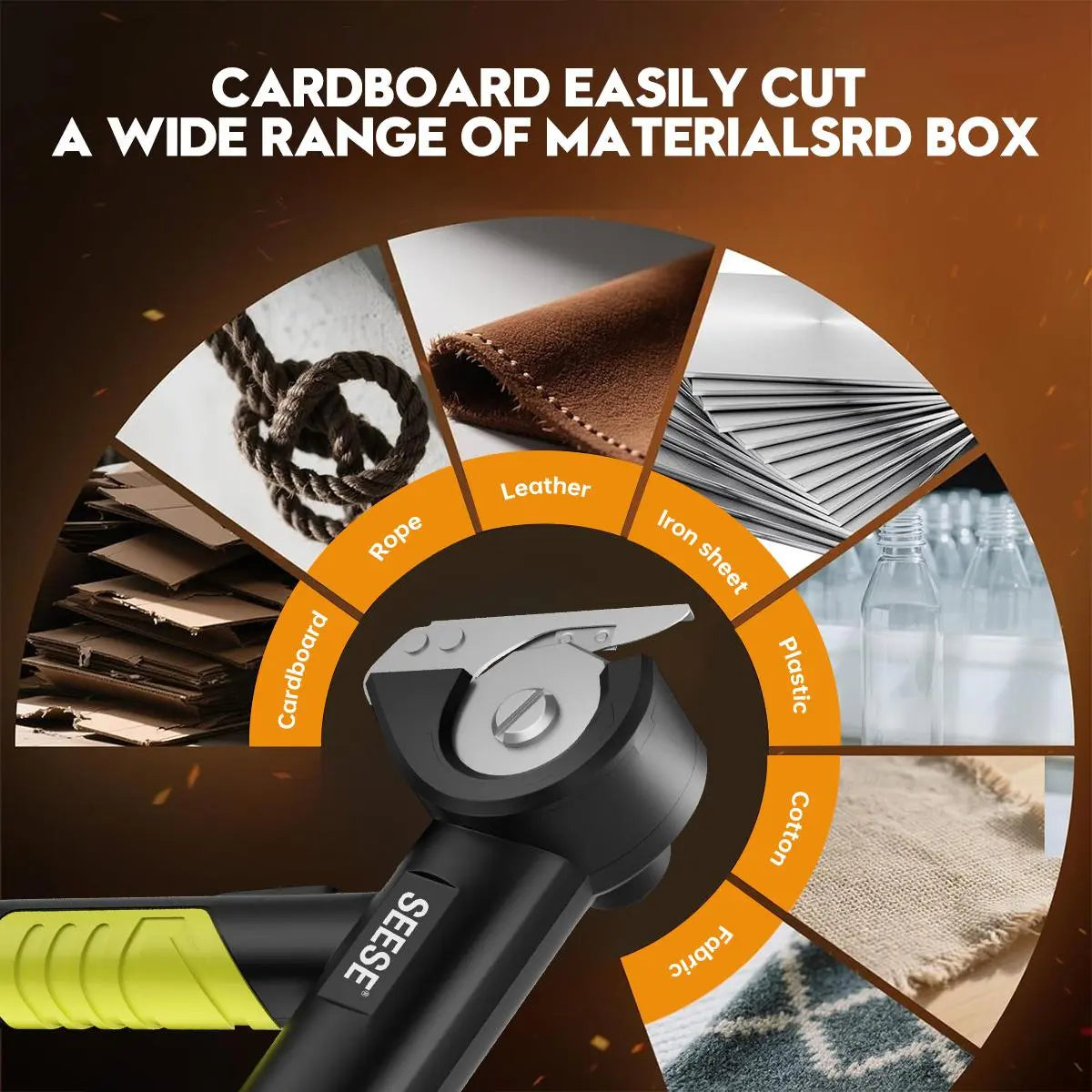 SEESE Cordless Electric Scissors - Rechargeable Cutter for Thin Cardboard, Carpet, and Leather Ideal for Holiday Gifting