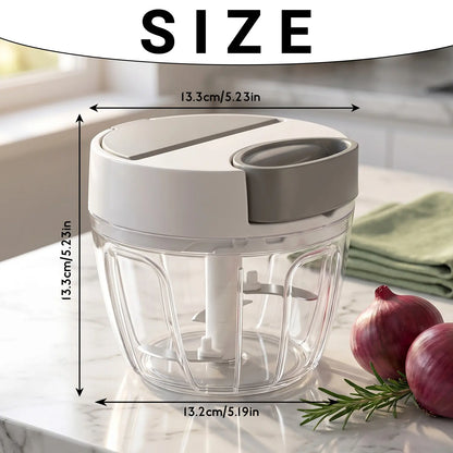 SUSTEAS Manual Food Chopper with Stainless Steel Triple Blade, Portable Vegetable and Herb Cutter, Electric-Free and Washable Onion and Garlic Mincer, Summerwins
