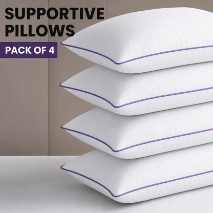 JOLLYVOGUE Queen Size Pillows for Sleeping, Washable Supportive Bed Pillows with Super Soft down Alternative Fill, Luxury Fluffy Hotel Quality for Side, Back, and Stomach Sleepers
