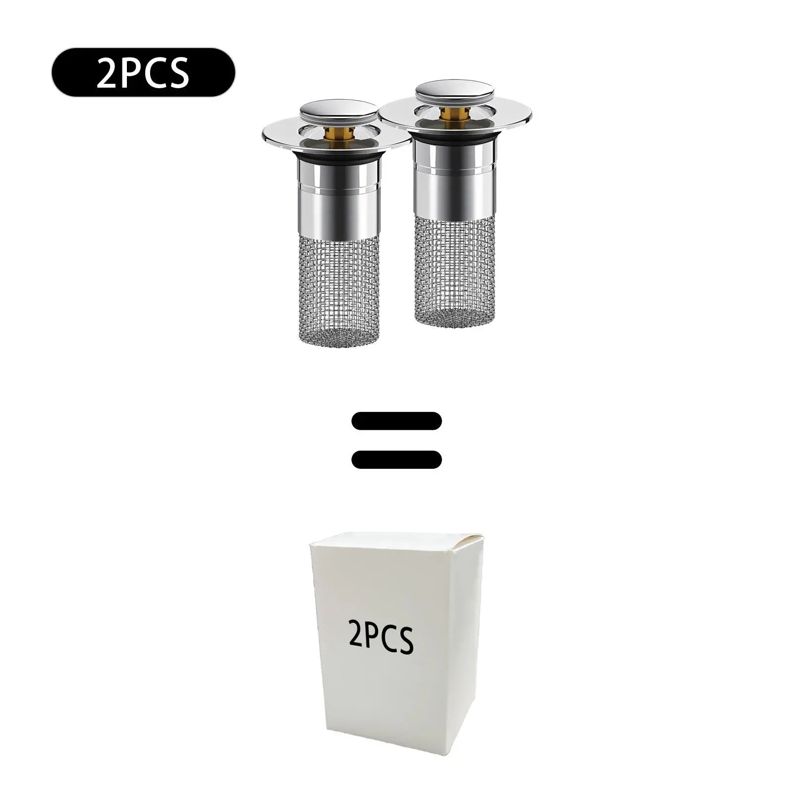 Bathroom Sink Drain Strainer, Pop up Sink Drain Strain, Bathroom Sink Stopper with Removable Stainless Steel, Filter Basket Hair Catcher Hair Catcher