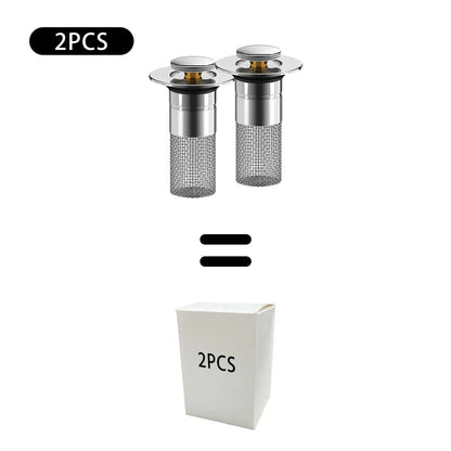 Bathroom Sink Drain Strainer, Pop up Sink Drain Strain, Bathroom Sink Stopper with Removable Stainless Steel, Filter Basket Hair Catcher Hair Catcher