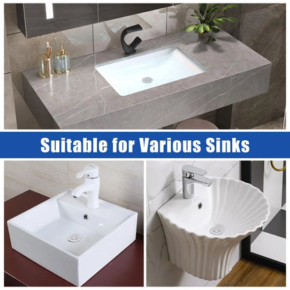 Bathroom Sink Drain Strainer, Pop up Sink Drain Strain, Bathroom Sink Stopper with Removable Stainless Steel, Filter Basket Hair Catcher Hair Catcher