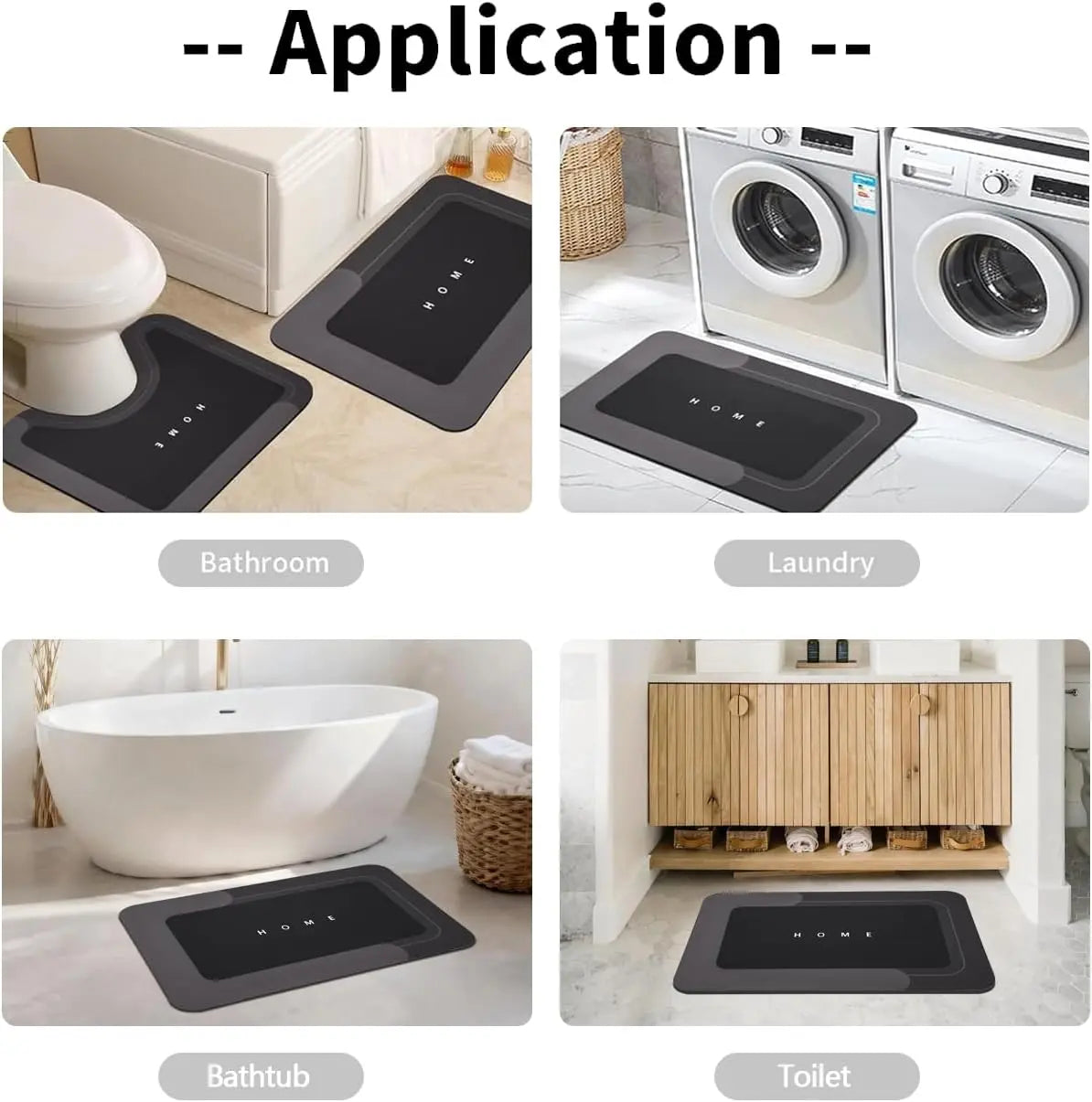 Quick Drying & Water Absorbent Bathroom Rugs 3 Piece, Anti-Slip Rubber Back Bath Mats, U Contour Toilet Rug, Sturdy Floor Mats for Shower, Tub, Bathroom and Kitchen