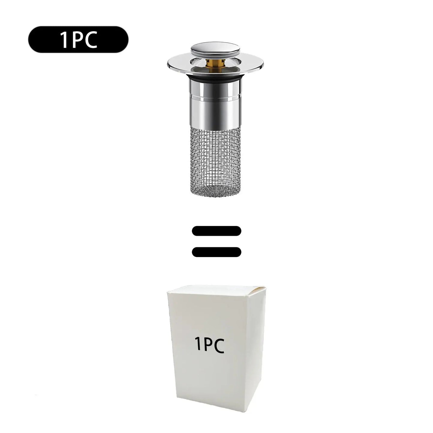 Bathroom Sink Drain Strainer, Pop up Sink Drain Strain, Bathroom Sink Stopper with Removable Stainless Steel, Filter Basket Hair Catcher Hair Catcher