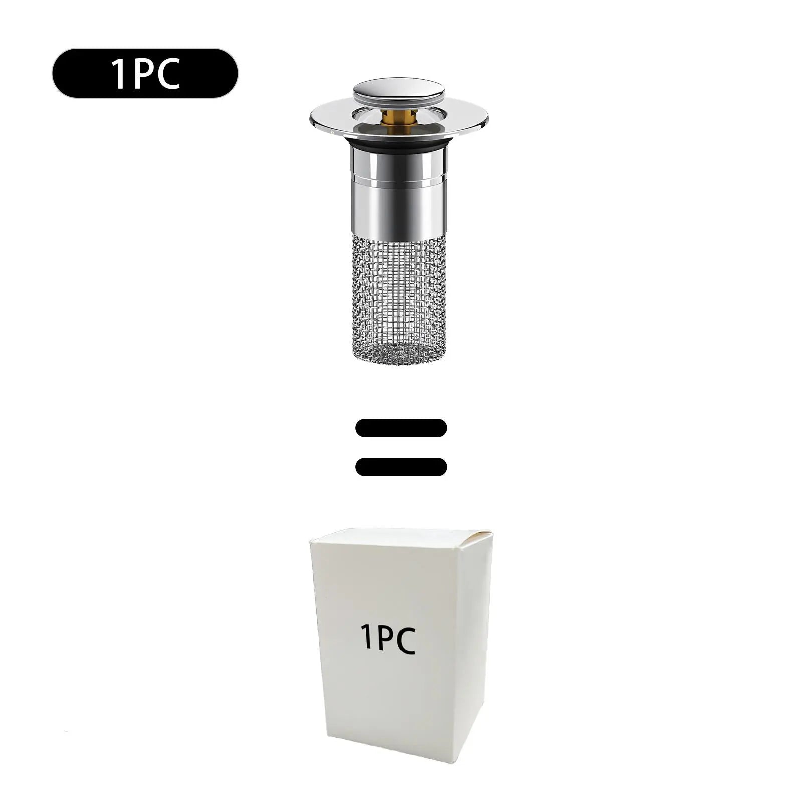 Bathroom Sink Drain Strainer, Pop up Sink Drain Strain, Bathroom Sink Stopper with Removable Stainless Steel, Filter Basket Hair Catcher Hair Catcher