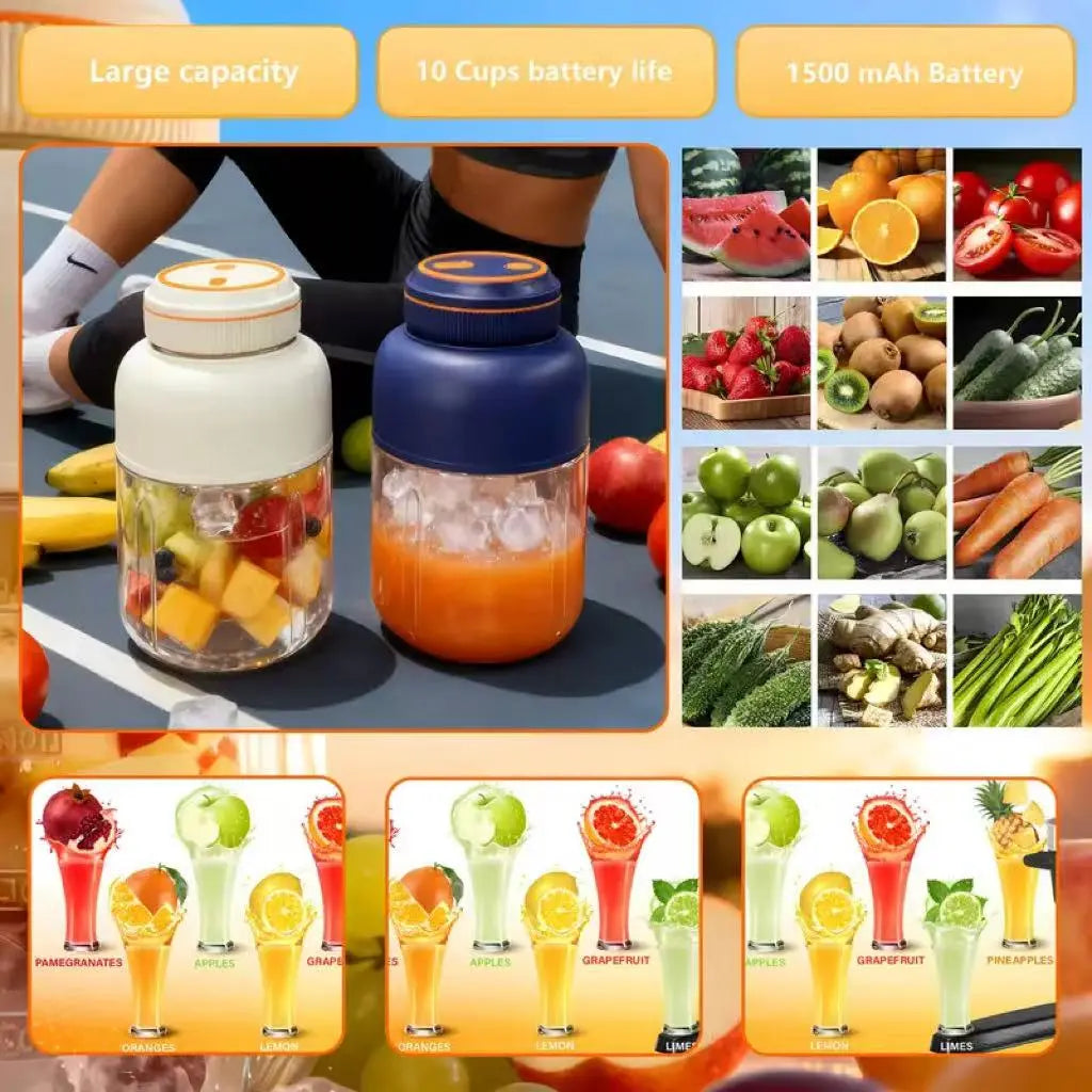 Portable USB Rechargeable Juicer and Smoothie Blender Cup - Multifunctional Household Appliance for Summer Essentials