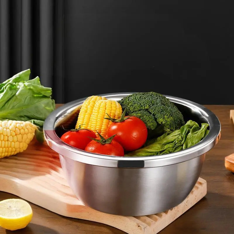 Multifunctional 3-in-1 Stainless Steel Cutting Machine and Strainer Set – Includes Basin, Sieve, and Cutter for Washing Rice, Fruits, and Vegetables – Essential Kitchen Tools