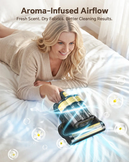 Mr.Ego Cordless Carpet & Upholstery Cleaner, 16Kpa Ultra-Deep Suction Bed Vacuum with LED Digital Mite Display, 2-Speed Bacteria Killer, Dust & Odor Remover for Mattresses, Sofas, Couches, and Rugs#Summerwins #Dealsforyoudays