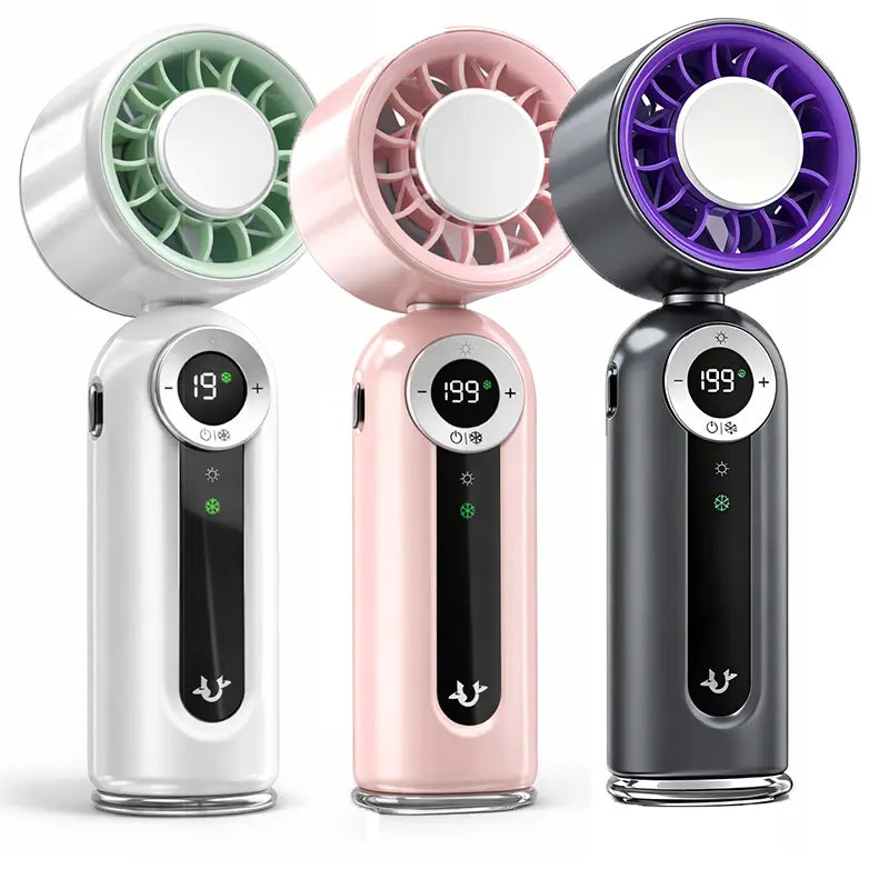 199-Level Adjustable Handheld Fan - Foldable and Portable Airflow Enhancer with Automatic Settings for Summer Travel and Outdoor Use