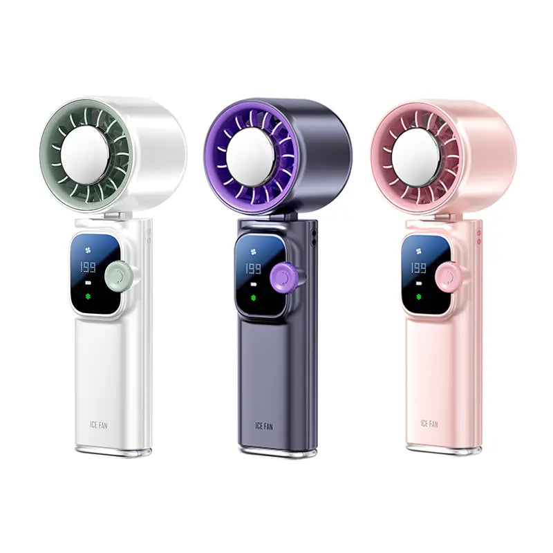 199-Level Adjustable Handheld Fan - Foldable and Portable Airflow Enhancer with Automatic Settings for Summer Travel and Outdoor Use