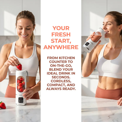 Portable 15.22 Oz USB Rechargeable Personal Blender with LED Display, Made from Durable ABS Material, Ideal for Smoothies and Juices, Essential for Home Kitchens - Summer Sale Offer