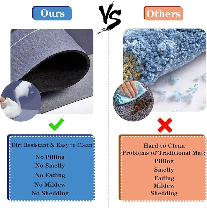 Quick Drying & Water Absorbent Bathroom Rugs 3 Piece, Anti-Slip Rubber Back Bath Mats, U Contour Toilet Rug, Sturdy Floor Mats for Shower, Tub, Bathroom and Kitchen