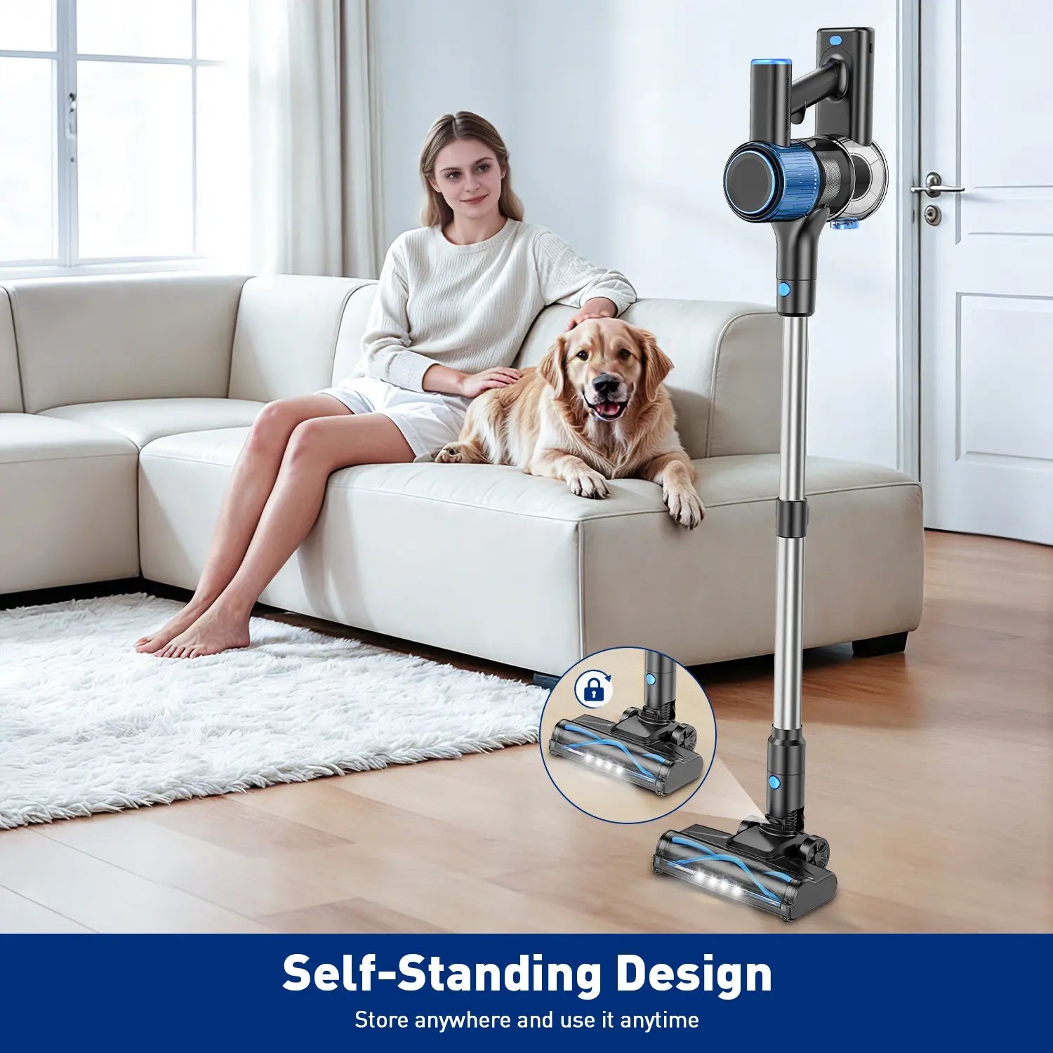 Cordless Vacuum Cleaner, 3 Cleaning Modes, Anti-Tangle Design, 1.5L Dust Cup, Lightweight & Portable Vacuum Cleaner for Hard Floors, Carpets, Pet Hair & Cars #GLOBAL PICKS