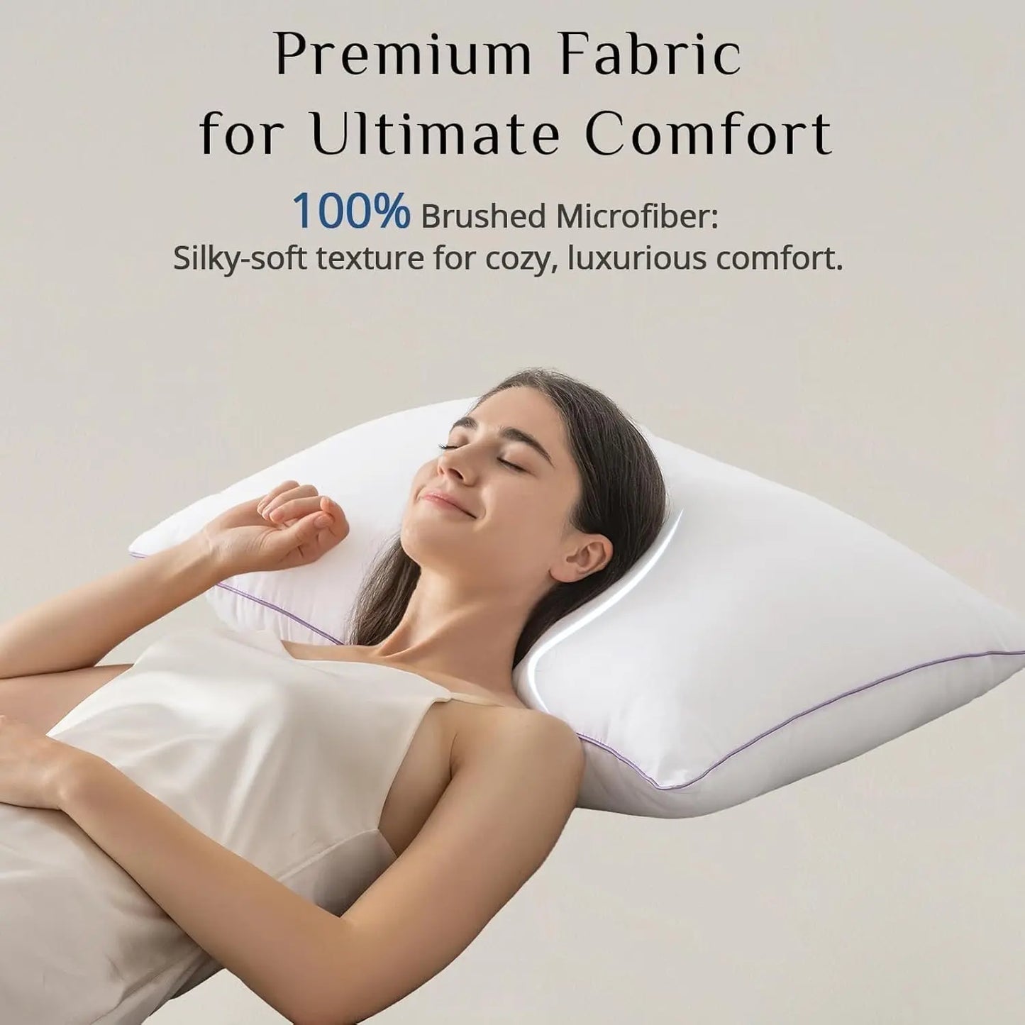 JOLLYVOGUE Queen Size Pillows for Sleeping, Washable Supportive Bed Pillows with Super Soft down Alternative Fill, Luxury Fluffy Hotel Quality for Side, Back, and Stomach Sleepers