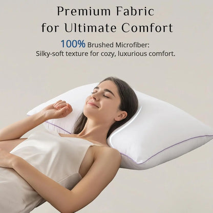 JOLLYVOGUE Queen Size Pillows for Sleeping, Washable Supportive Bed Pillows with Super Soft down Alternative Fill, Luxury Fluffy Hotel Quality for Side, Back, and Stomach Sleepers