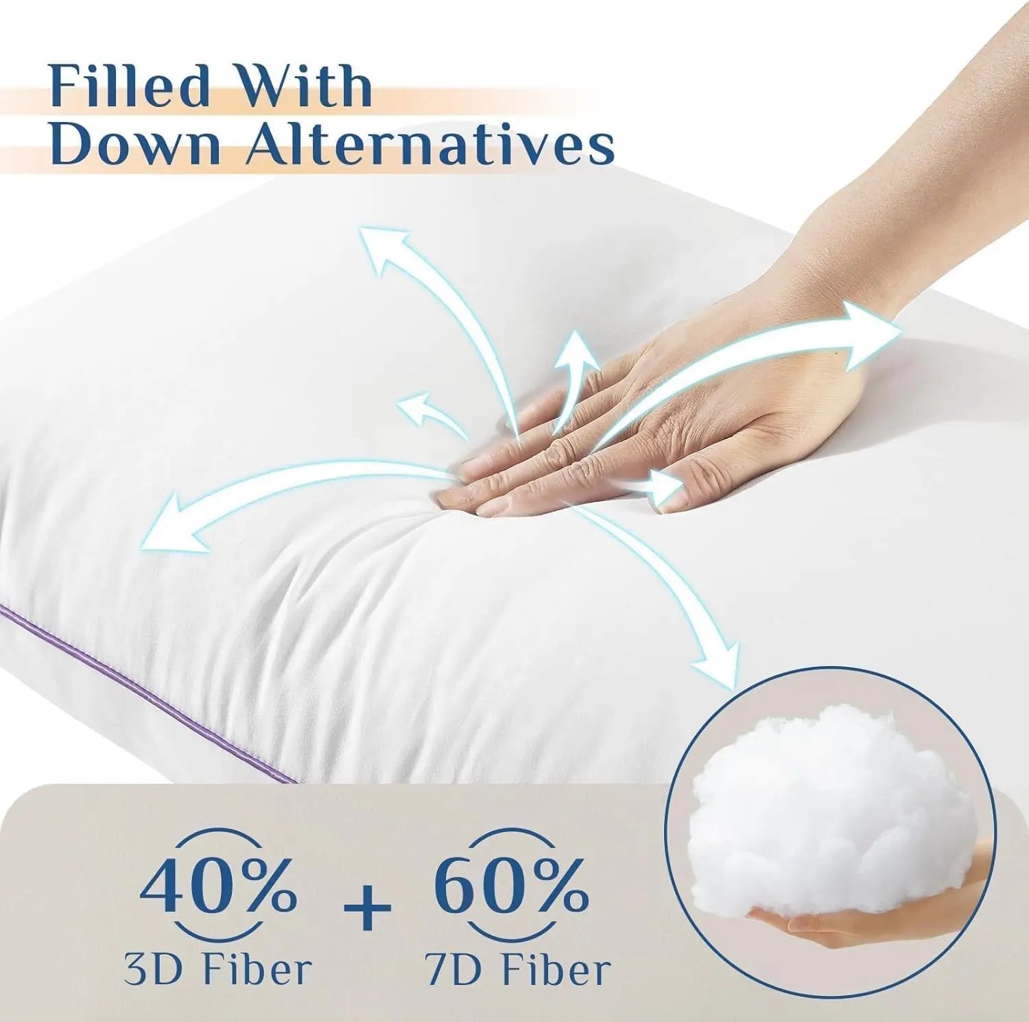 JOLLYVOGUE Queen Size Pillows for Sleeping, Washable Supportive Bed Pillows with Super Soft down Alternative Fill, Luxury Fluffy Hotel Quality for Side, Back, and Stomach Sleepers
