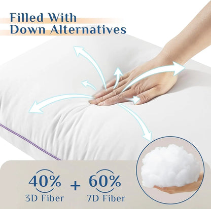 JOLLYVOGUE Queen Size Pillows for Sleeping, Washable Supportive Bed Pillows with Super Soft down Alternative Fill, Luxury Fluffy Hotel Quality for Side, Back, and Stomach Sleepers