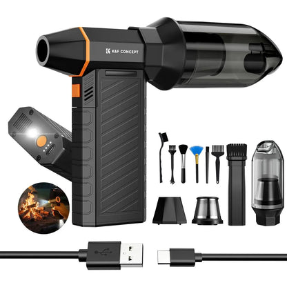 【Dealsforyoudays】K&F Concept 2-In-1 Magnetic Compressed Air Duster, Electric Air Duster | 300000RPM Vacuum Cleaner | 3 Gear | Super Wind Power | Rechargeable Brushless Motor | for Computer, Keyboard, Car, Home,Outdoor Cleaning