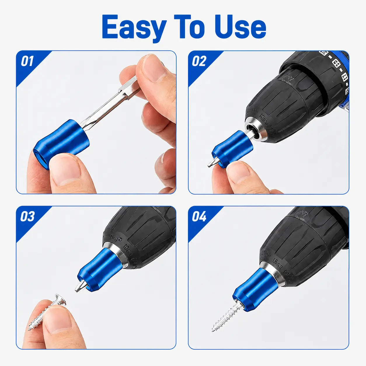 3-Piece Magnetic Screwdriver Head Ring Set, Removable Tool for Drills | Universal Hex Bit Holder for Screwdrivers & Power Bits | Alloy Screw Holder for DIY Repairs