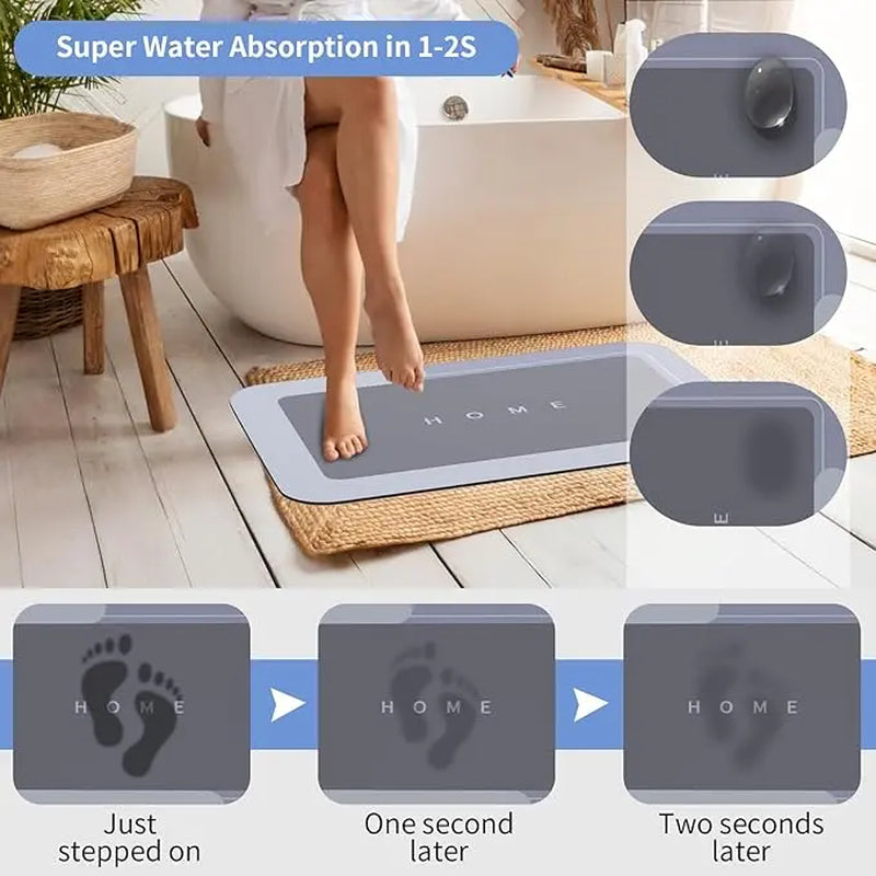 Quick Drying & Water Absorbent Bathroom Rugs 3 Piece, Anti-Slip Rubber Back Bath Mats, U Contour Toilet Rug, Sturdy Floor Mats for Shower, Tub, Bathroom and Kitchen
