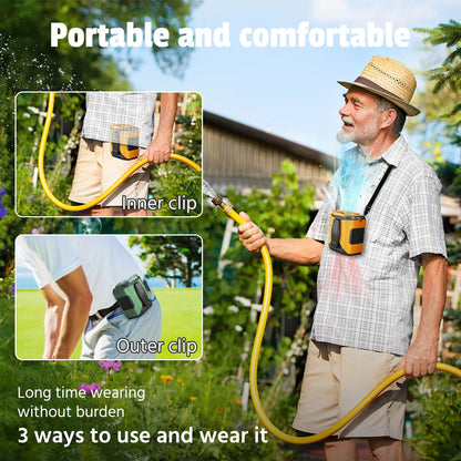 Portable Waist Clip Fan, Rechargeable 5000 Mah Cool Clip Fan, under Shirt Belt Waist Fan with Flashlight & Power Display, Personal Fan for Outdoor, Camping, Jobsite, Travel & Indoor Use