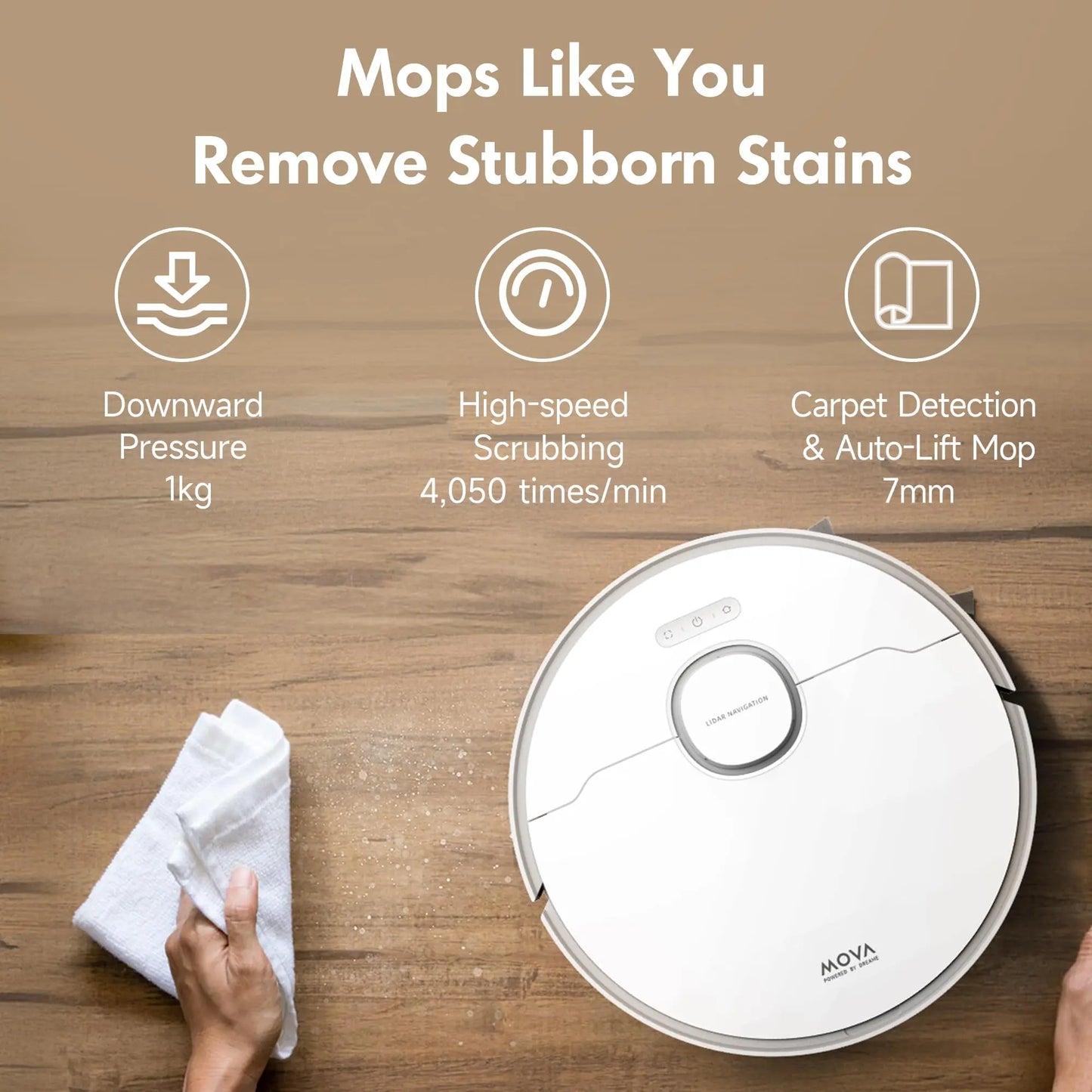 Mova S20 Ultra Robot Vacuum Mop Combo with Dual Roller Brush, 8300Pa Suction Vacuum Cleaner, 140℉ Hot Water Mop Self-Washing & Drying, Mop Auto-Lift for Carpet Cleaning Multifunctional