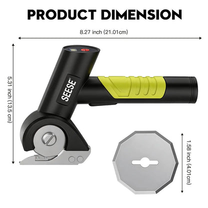 SEESE Cordless Electric Scissors - Rechargeable Cutter for Thin Cardboard, Carpet, and Leather Ideal for Holiday Gifting