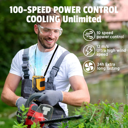 Portable Waist Clip Fan, Rechargeable 5000 Mah Cool Clip Fan, under Shirt Belt Waist Fan with Flashlight & Power Display, Personal Fan for Outdoor, Camping, Jobsite, Travel & Indoor Use