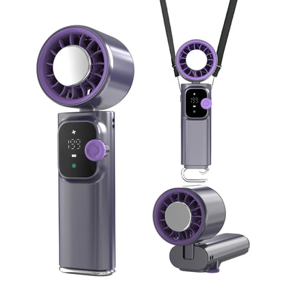 199-Level Adjustable Handheld Fan - Foldable and Portable Airflow Enhancer with Automatic Settings for Summer Travel and Outdoor Use