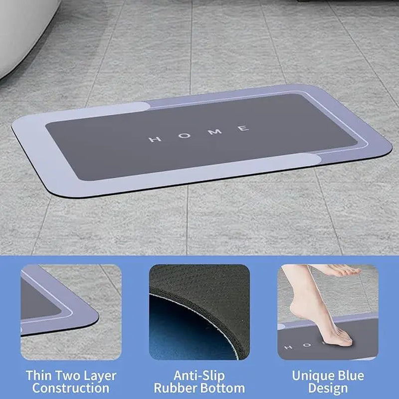 Quick Drying & Water Absorbent Bathroom Rugs 3 Piece, Anti-Slip Rubber Back Bath Mats, U Contour Toilet Rug, Sturdy Floor Mats for Shower, Tub, Bathroom and Kitchen
