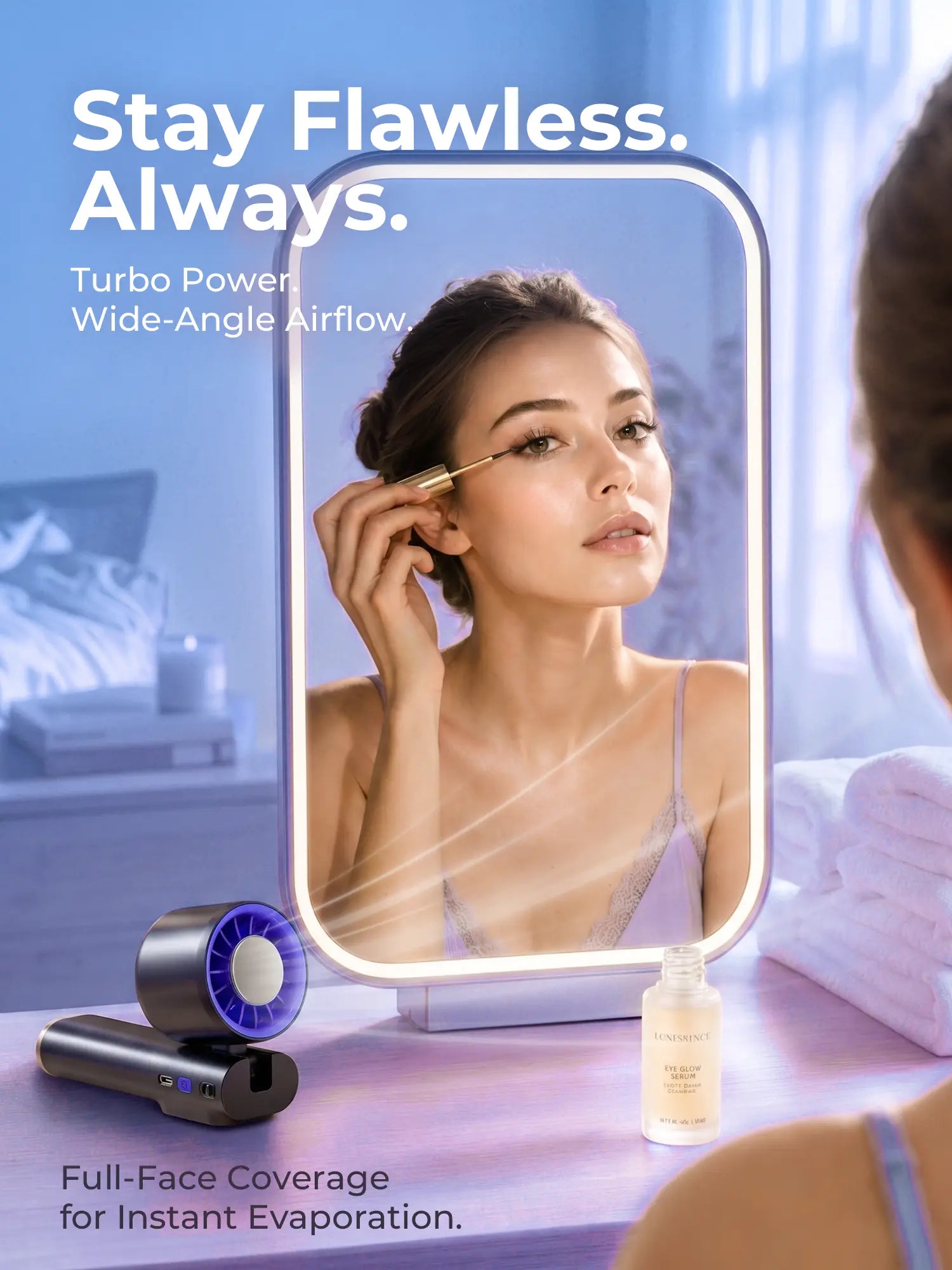 199-Level Adjustable Handheld Fan - Foldable and Portable Airflow Enhancer with Automatic Settings for Summer Travel and Outdoor Use