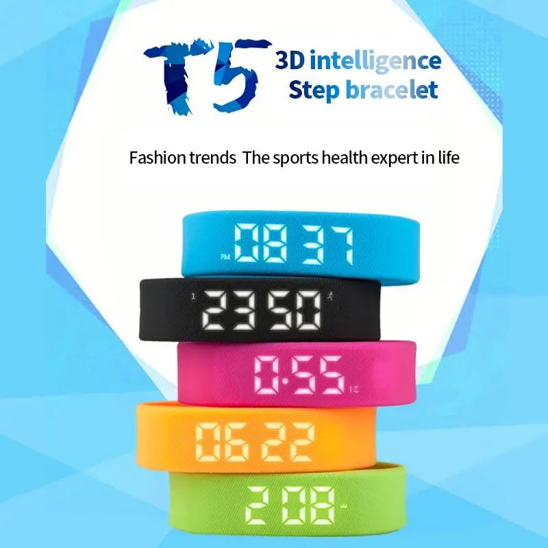 Smart Bracelet Vibration Alarm Clock Reminder Sleep Monitoring 24 Hours Pedometer Rechargeable Bracelet
