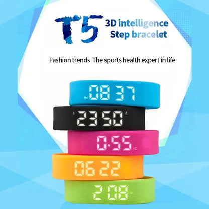 Smart Bracelet Vibration Alarm Clock Reminder Sleep Monitoring 24 Hours Pedometer Rechargeable Bracelet