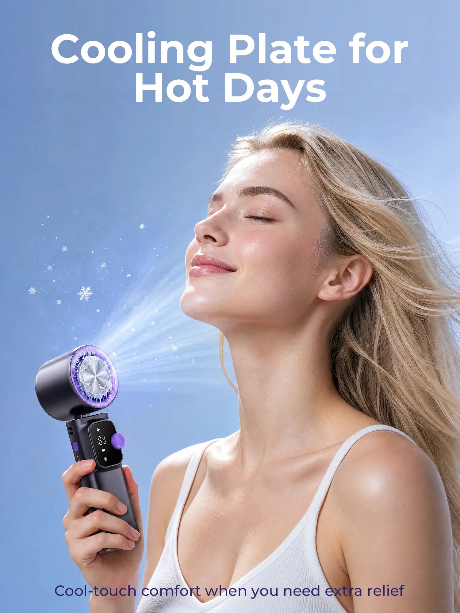 199-Level Adjustable Handheld Fan - Foldable and Portable Airflow Enhancer with Automatic Settings for Summer Travel and Outdoor Use