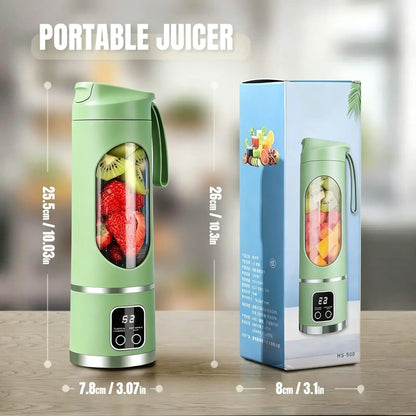 Portable 15.22 Oz USB Rechargeable Personal Blender with LED Display, Made from Durable ABS Material, Ideal for Smoothies and Juices, Essential for Home Kitchens - Summer Sale Offer