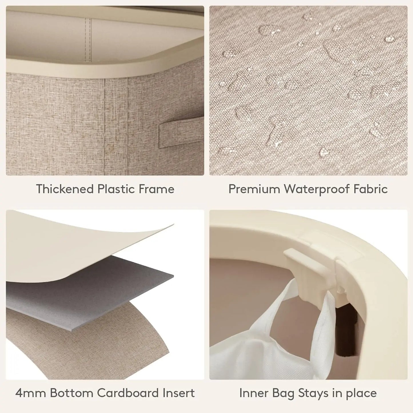 Lifewit Modern Large Laundry Hamper (110L/150L/170L/190L) with Lid, Plastic Handles & Removable Bag, Foldable Tall Basket for Laundry Room, Bedroom, Home Supplies, Laundry Hampers