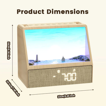 Sunrise Wake-Up Light Clock, Intelligent Sound and Light Wake-Up Light, Containing Various Natural Scene White Noise Modes, Suitable for Sleep and Work, Perfect Holiday Gift.
